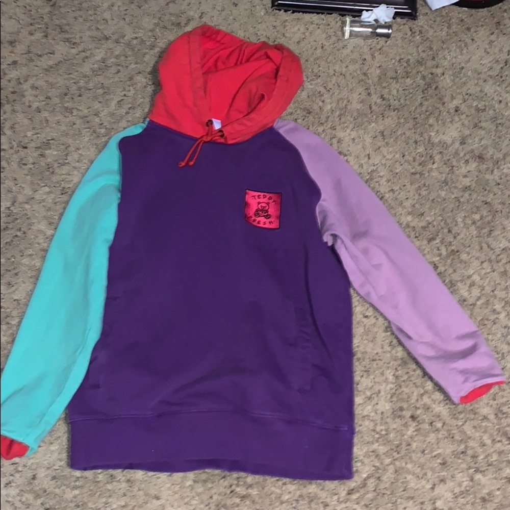 Teddy fresh color block hoodie